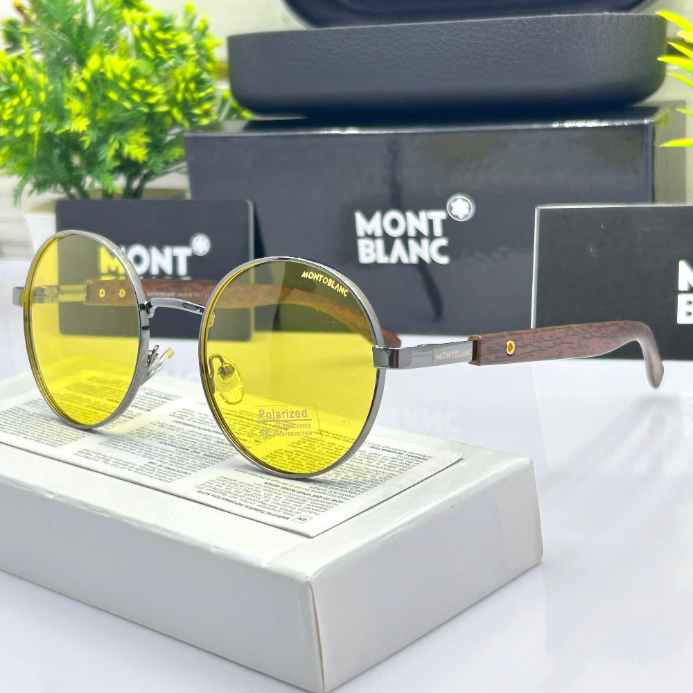 Stealth Round Gold-Yellow Vintage Polarized Sunglass