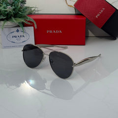 Stealth PR Silver-Black Tear Drop Sunglass