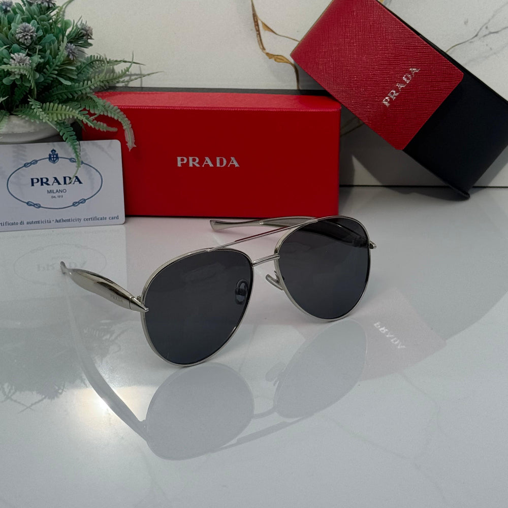 Stealth PR Silver-Black Tear Drop Sunglass