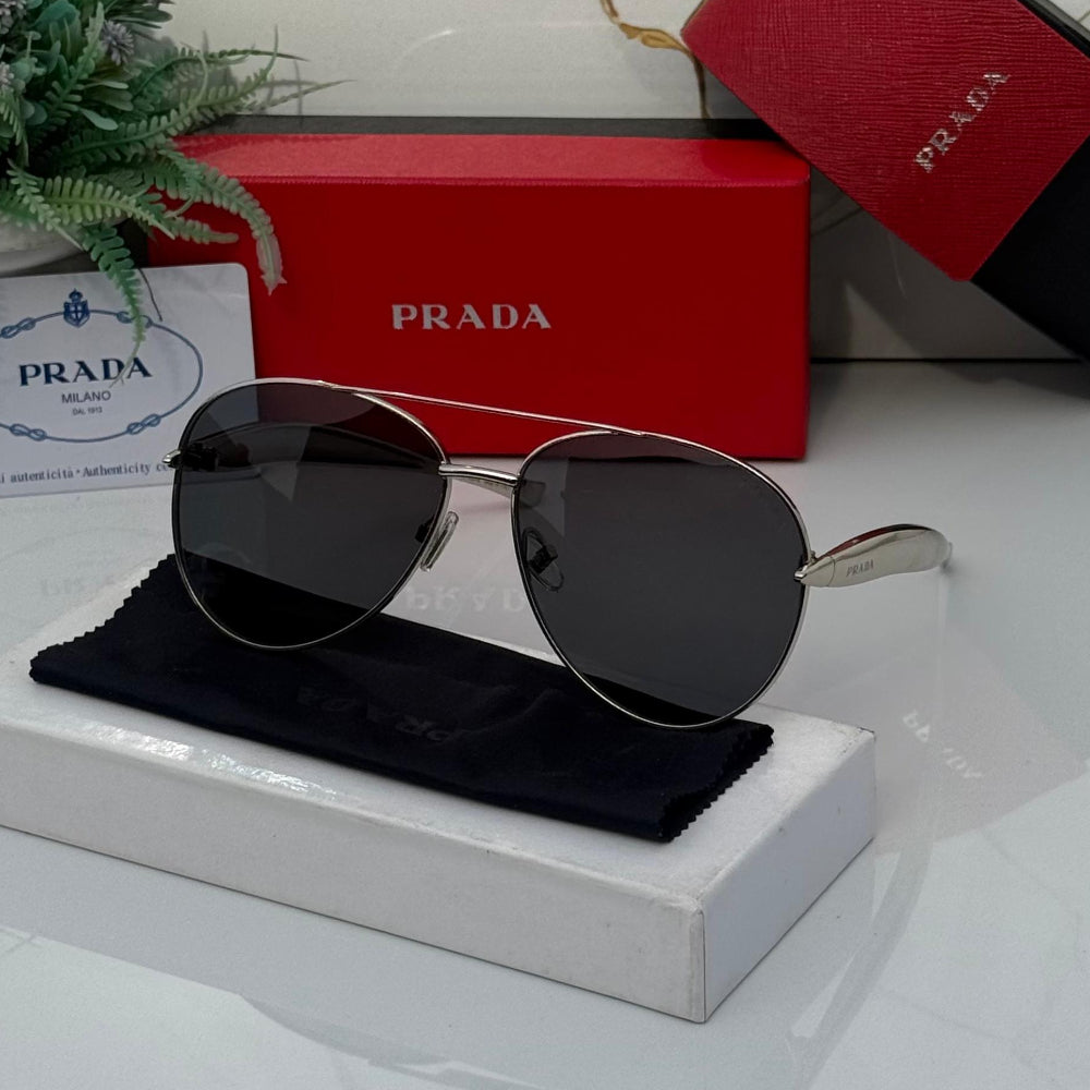 Stealth PR Silver-Black Tear Drop Sunglass