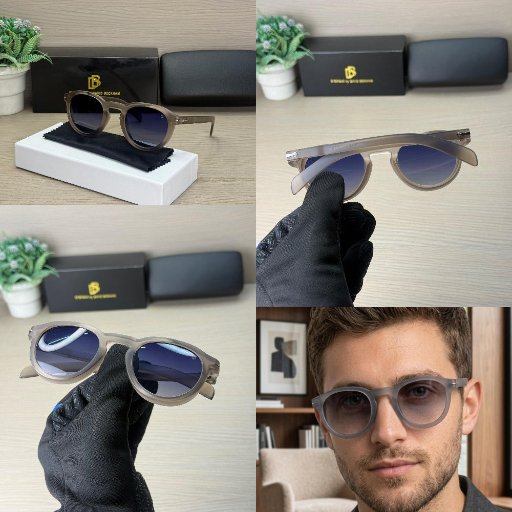 Stealth DB 0255 Frosted Grey-Blue Gradient Round Sunglass (Matt)