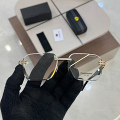 Stealth MB 0021 Gold Black Rimless Square Photochromic Sunglass