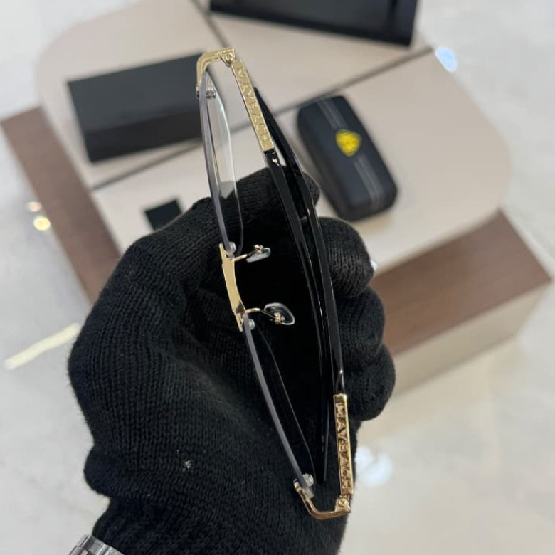 Stealth MB 0021 Gold Black Rimless Square Photochromic Sunglass